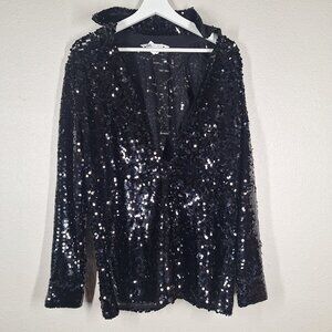 Zara Womens Dresses Black Sequin Tunic Long Sleeved Size XS
